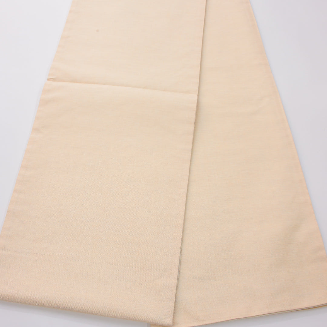 未使用品 袋帯 帯丈432cm 正絹 六通 帯芯なし インフォーマル 創作柄 クリーム系 1243-02319