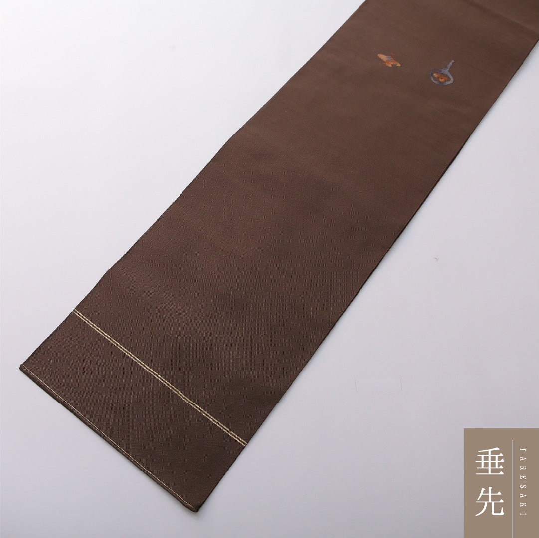 八寸名古屋帯 Sランク 帯丈348cm 正絹 ポイント柄 開き仕立て 織り カジュアル 創作柄 深い緑系 RP 1245-03363