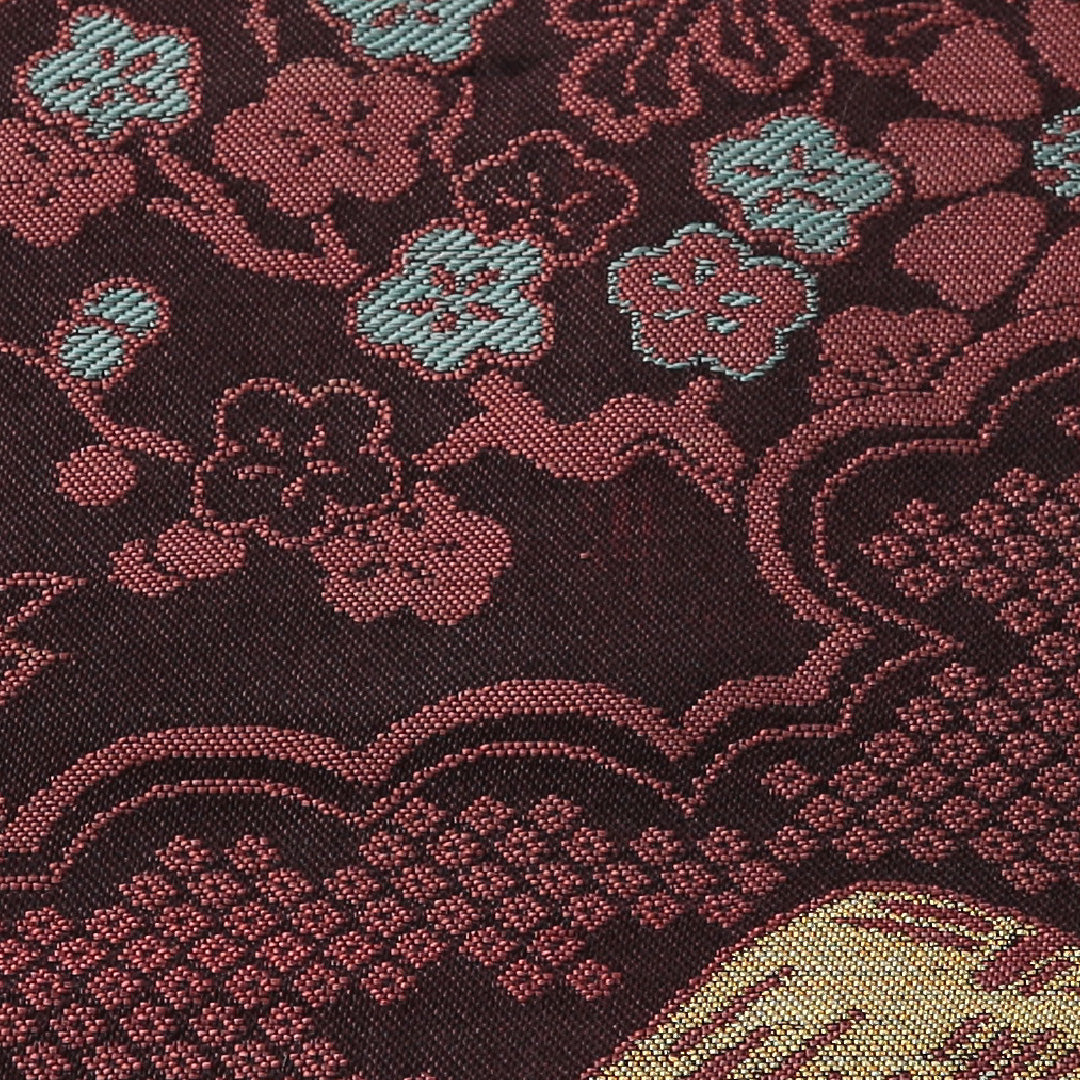 アンティーク 九寸名古屋帯 帯丈327cm セミフォーマル 名古屋仕立て 六通 Aランク 正絹 茶屋辻 松 茶系 1224-03566