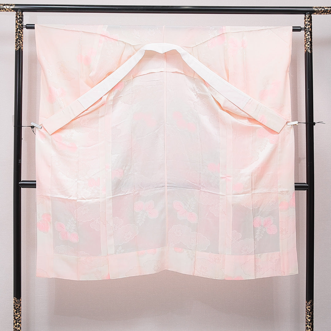 振袖用 長襦袢 袷 身丈132cm 裄丈63cm 正絹 Cランク XLサイズ 桐 ピンク系 LP 1240-15429