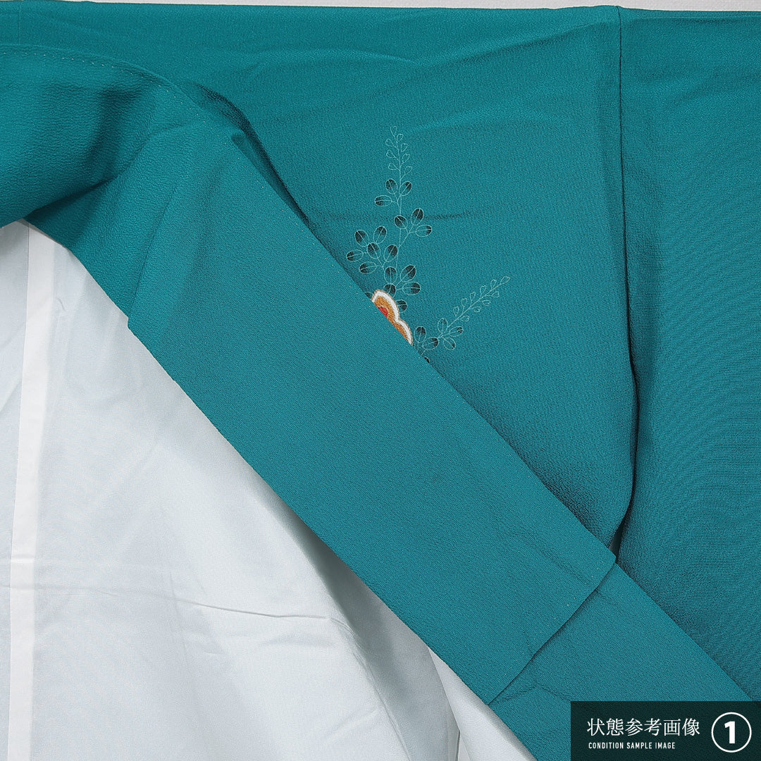 振袖 袷 身丈169cm 裄丈65cm フォーマル Aランク XLサイズ ポリエステル 洗える着物 広衿 蝶 菊 1213-F0717