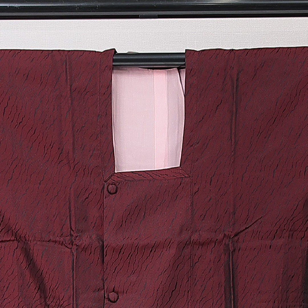 道行コート 袷 身丈129cm 裄丈64cm 正絹 Aランク セミフォーマル Mサイズ ポケットあり 抽象柄 赤系 RP 1237-15184