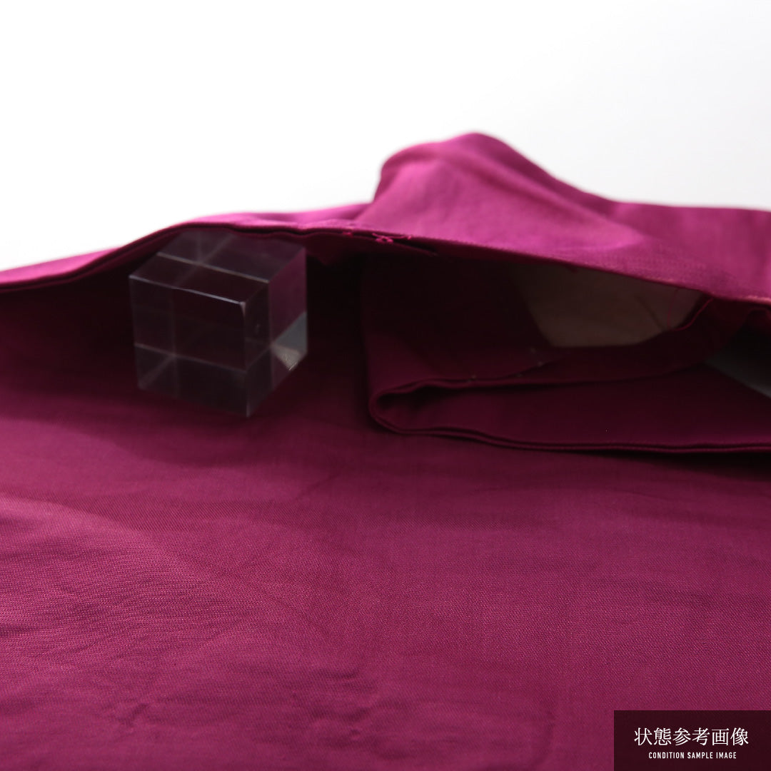 アンティーク 九寸名古屋帯 帯丈336cm 名古屋仕立て ポイント柄 Dランク 正絹 鏡裏文 紫系 赤系 1224-03809