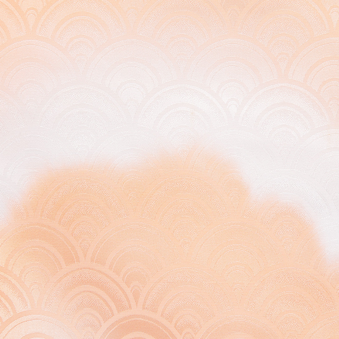 付下げ 洗える着物 袷 身丈162cm 裄丈66cm ポリエステル Bランク Lサイズ 広衿 インフォーマル 紋意匠 青海波 雲取り 朱系 1261-16315