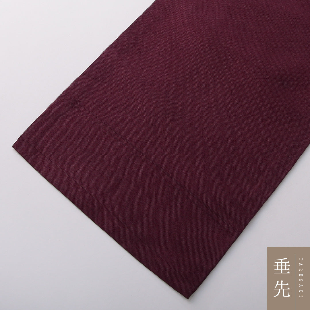 九寸名古屋帯 帯丈337cm カジュアル 名古屋仕立て 全通 Aランク 正絹 無地 紫系 1224-03625