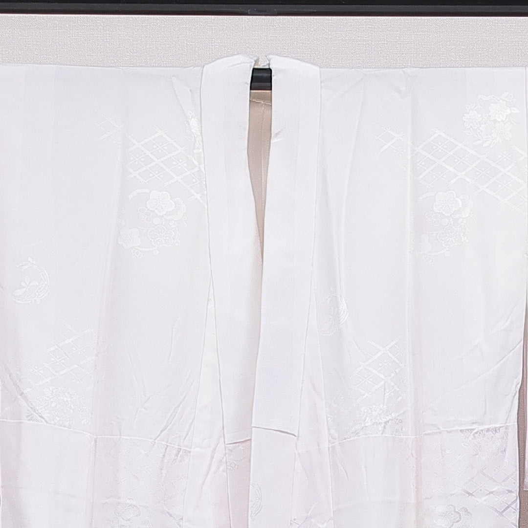 長襦袢 無双袖 身丈124cm 裄丈64cm 正絹 Sランク Mサイズ 菊 ピンク系 RP 1239-16465