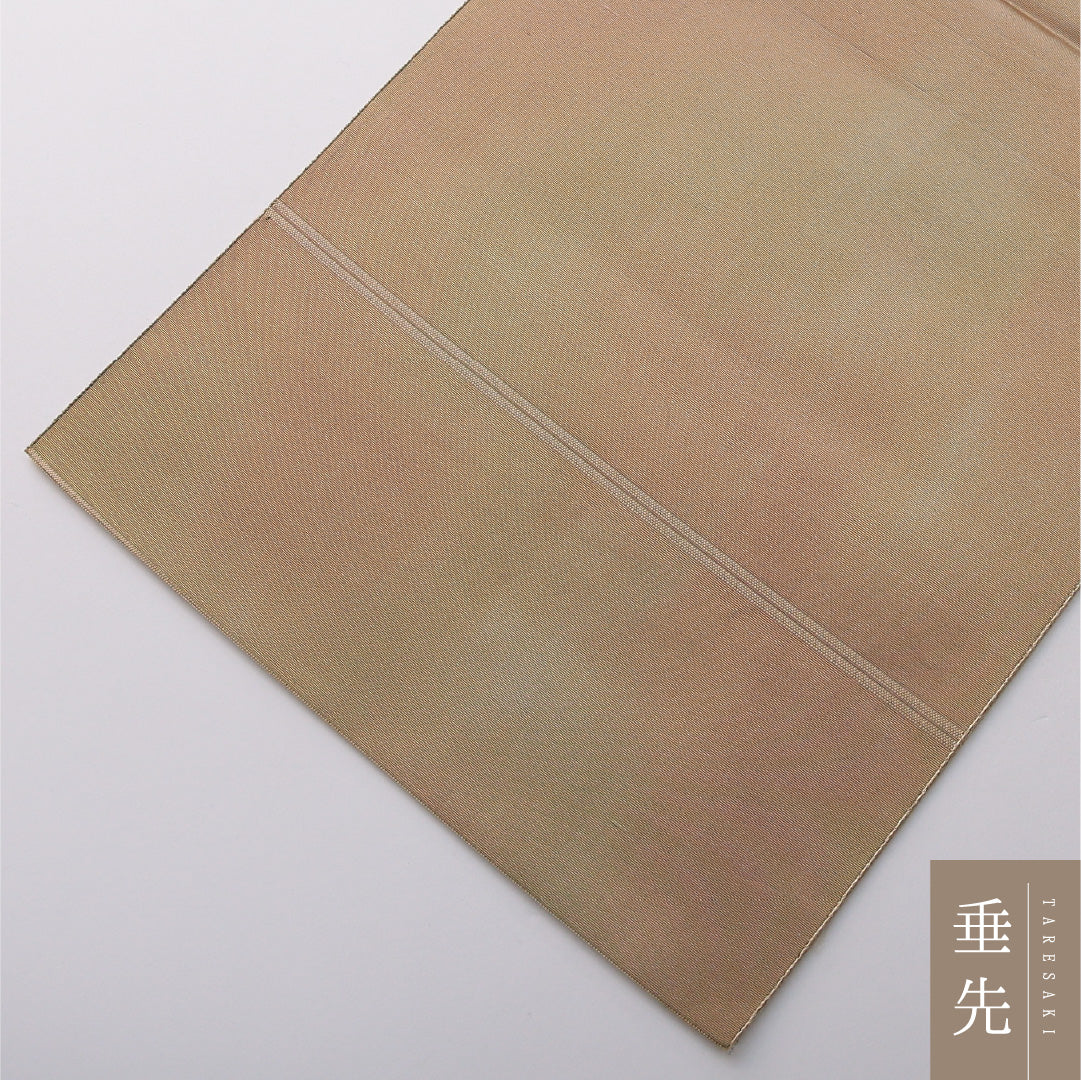 八寸名古屋帯 帯丈356cm セミフォーマル 開き仕立て ポイント柄 帯芯なし Cランク 正絹 花柄 ベージュ系 1224-03506