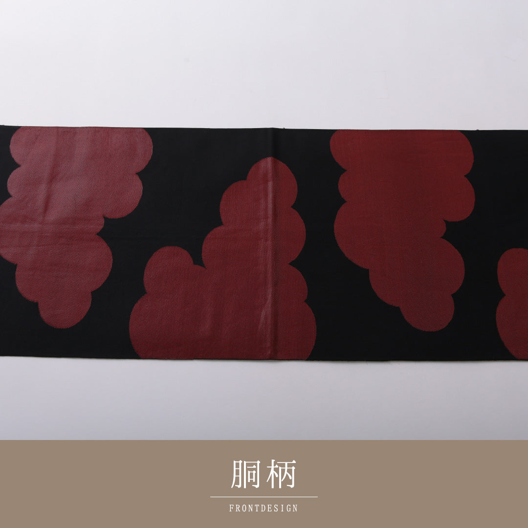 袋帯 帯丈426cm セミフォーマル 六通 帯芯なし Sランク 正絹 霞 黒系 1223-02064