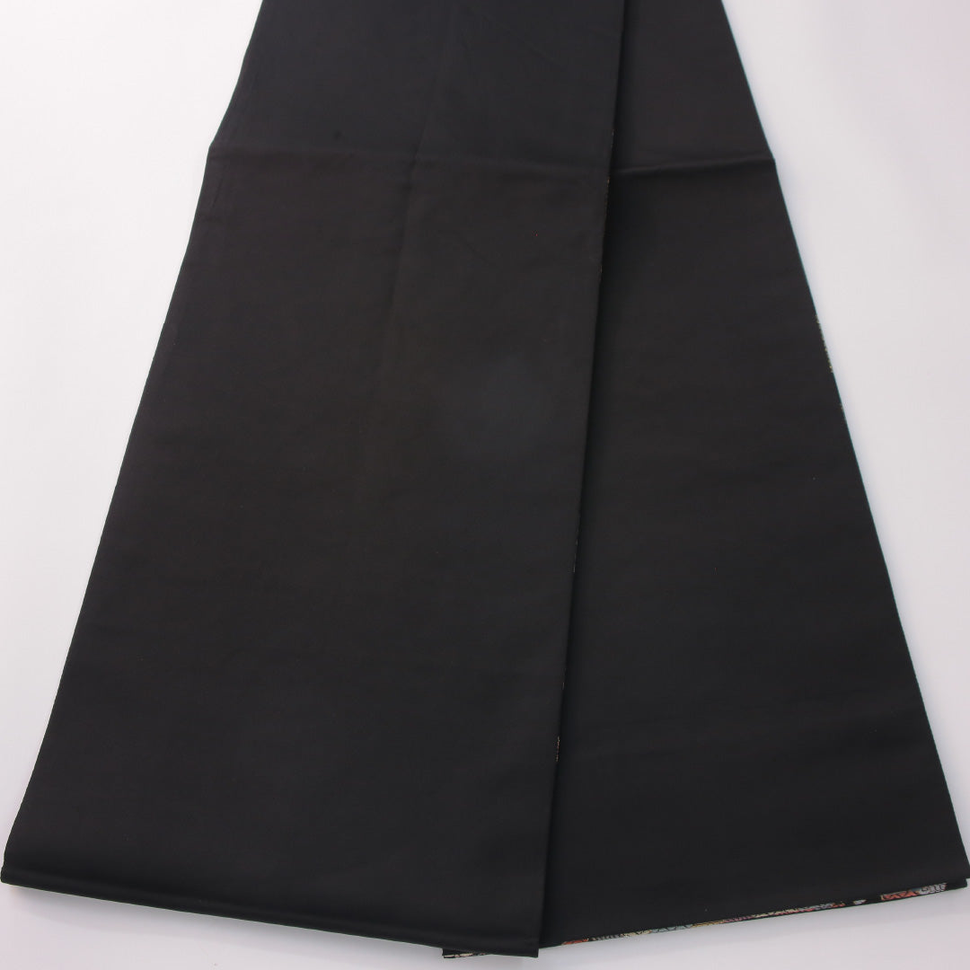 袋帯 帯丈436cm 正絹 六通 セミフォーマル 唐草華文 多色系 黒系 1243-02295