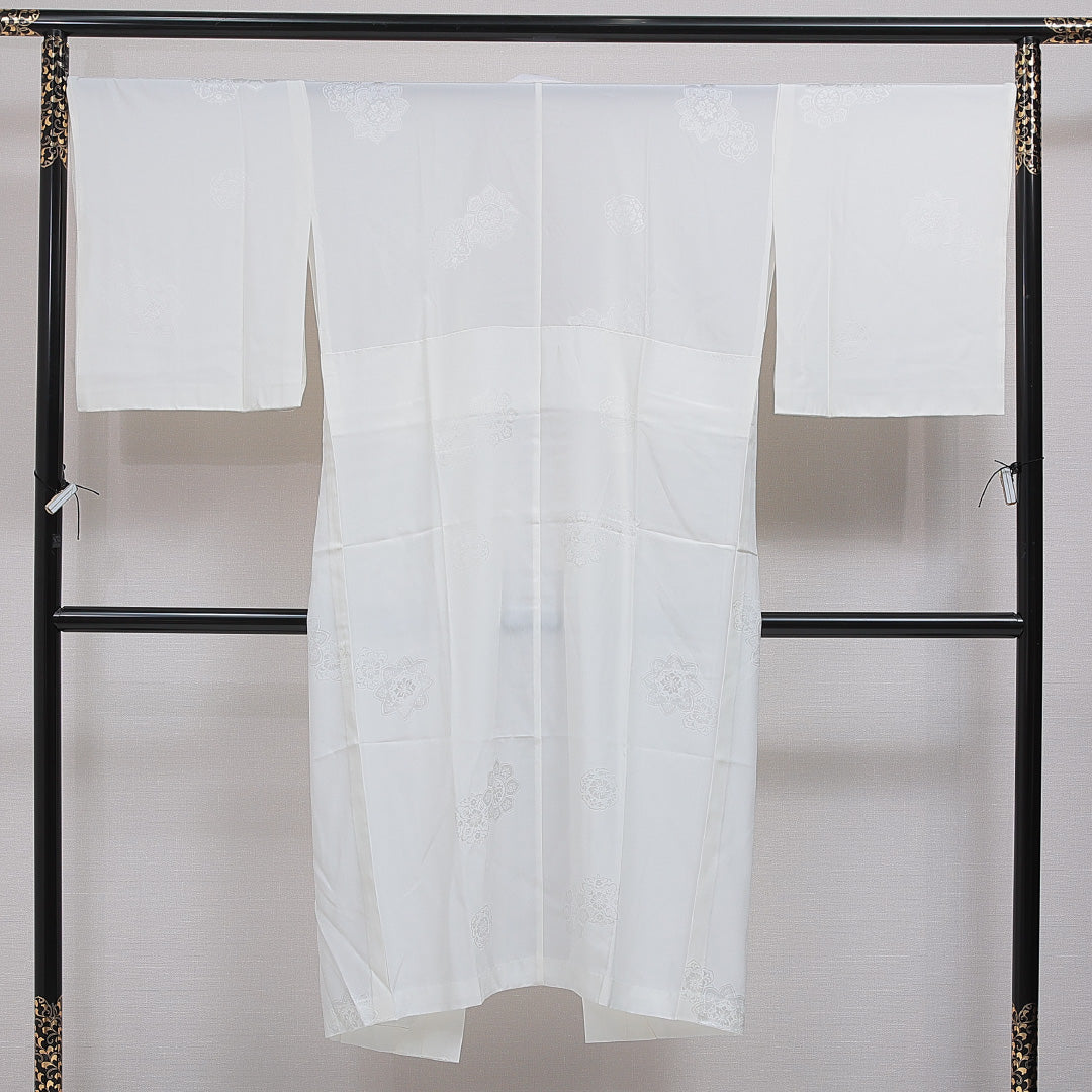 長襦袢 無双袖 身丈137cm 裄丈67cm 正絹 Sランク 2XLサイズ 宝相華 白系 RP 1239-16548