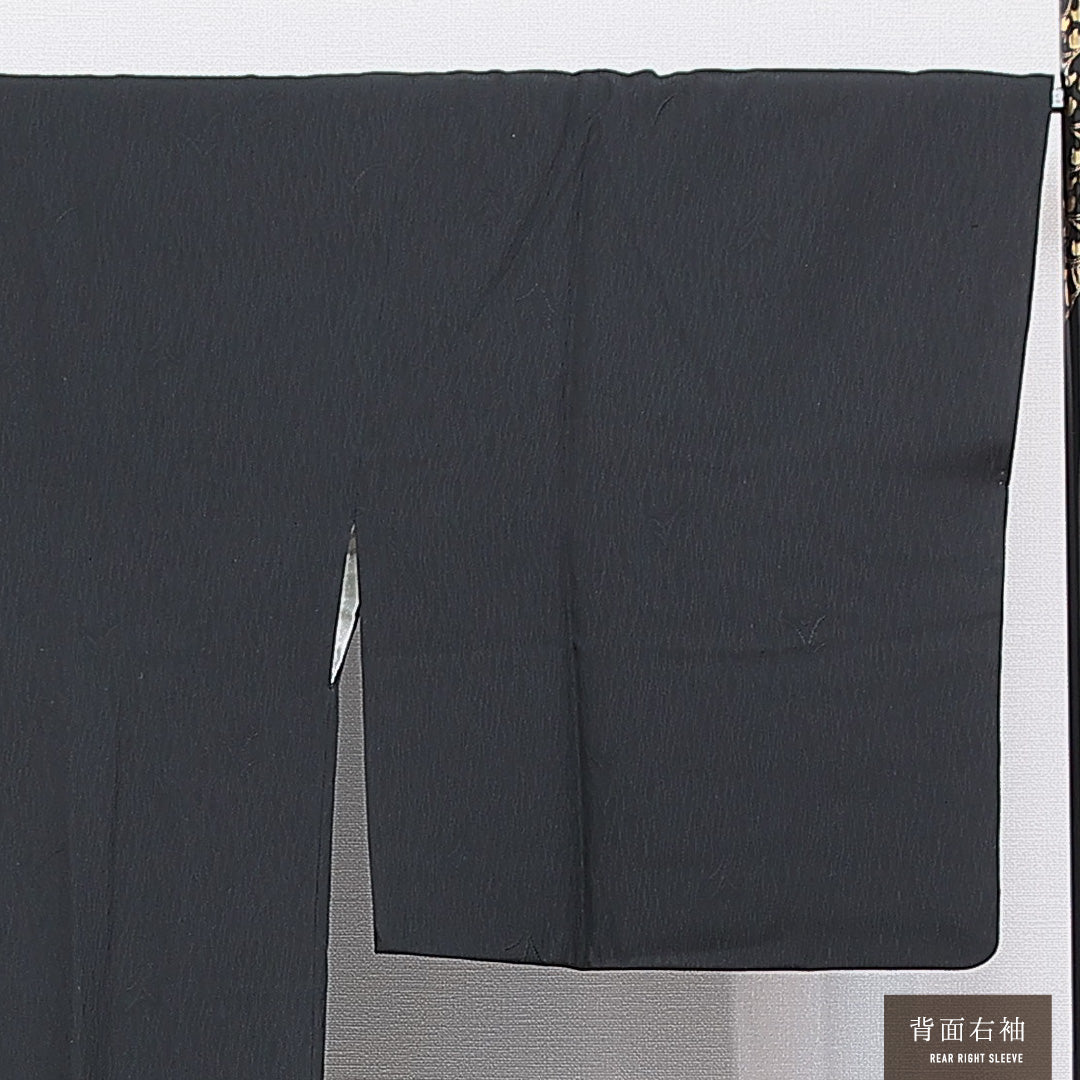 道行コート 袷 身丈93cm 裄丈66cm 正絹 Sランク カジュアル Mサイズ 無地 黒系 RP 1237-16829