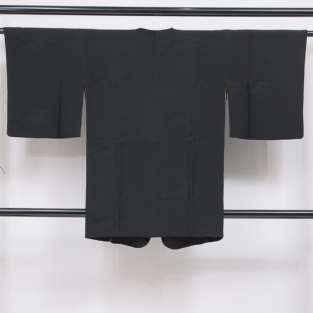 道行コート黒総絞り 身丈120 裄丈69 トールサイズ 道行コート｜リサイクル・古着・中古着物の糸千花（いちか）