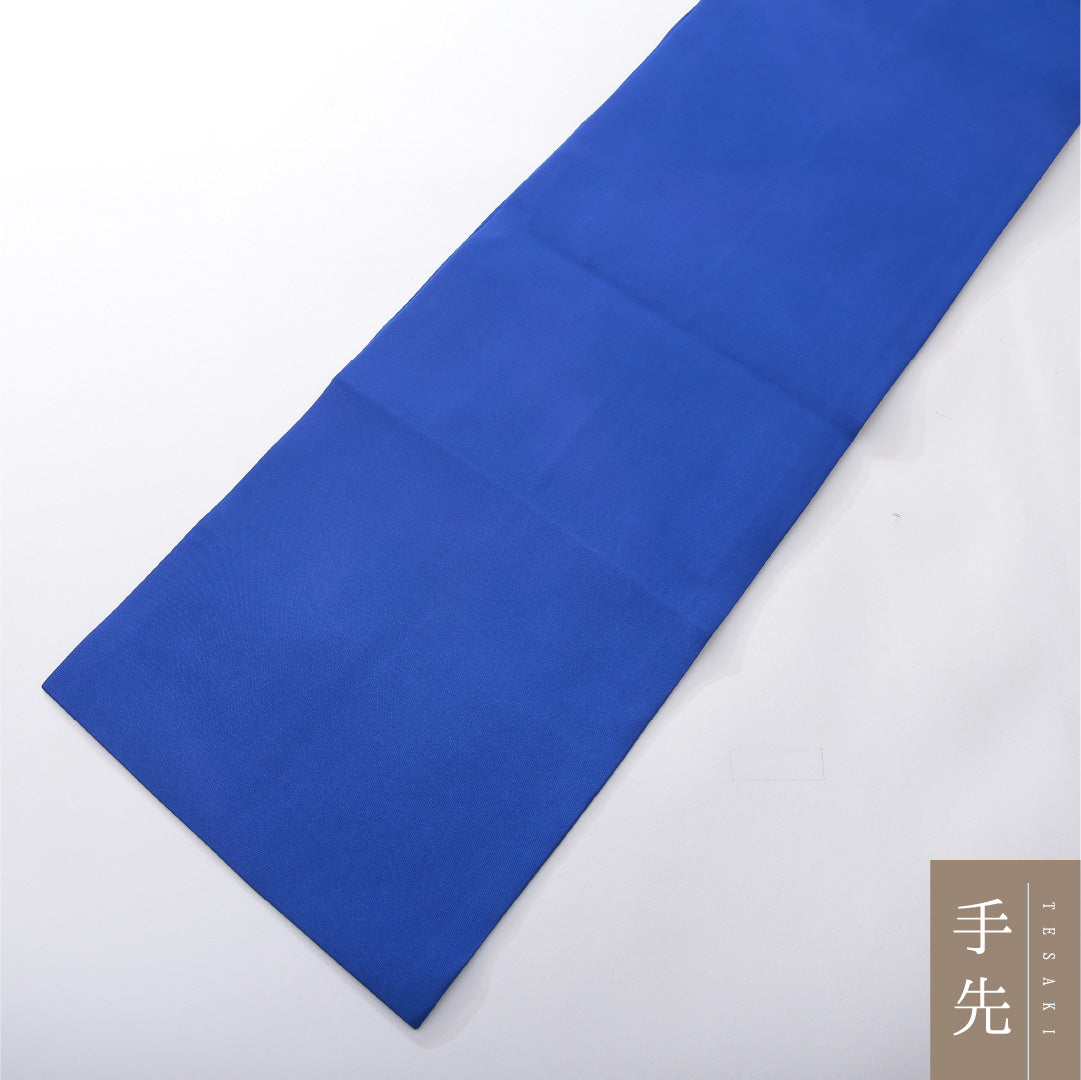 九寸名古屋帯 帯丈380cm カジュアル 開き仕立て ポイント柄 Bランク 正絹 染め帯 塩瀬 花柄 青系 1224-03914