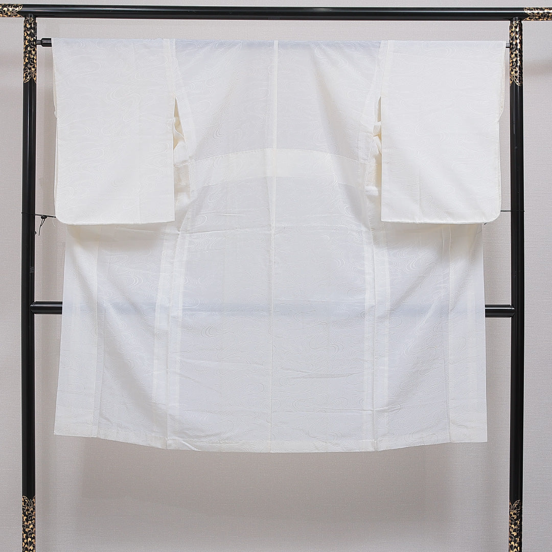 長襦袢 無双袖 身丈127cm 裄丈66cm 正絹 Sランク Mサイズ 流水 白系 RP 1239-16607