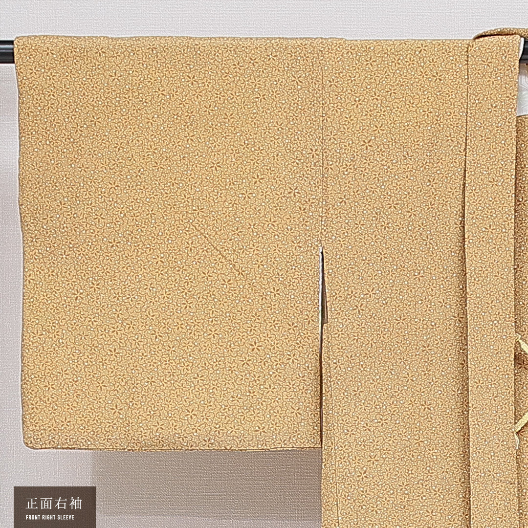 羽織 袷 身丈79cm 裄丈63cm 正絹 Aランク カジュアル Sサイズ 紐あり 梅 黄系 HP 1232-16126