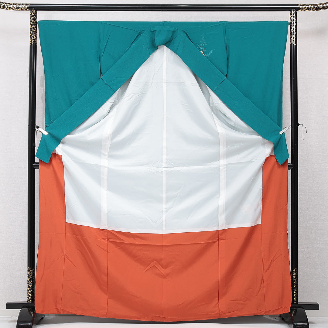 振袖 袷 身丈169cm 裄丈65cm フォーマル Aランク XLサイズ ポリエステル 洗える着物 広衿 蝶 菊 1213-F0717