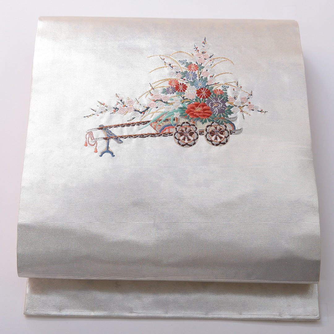 専用帯2494●高級 正絹 夏帯 名古屋仕立て 名古屋帯 成り物 風鈴 駒 蝶々 帯273 ○高級 正絹 夏帯 名古屋仕立て 名古屋帯