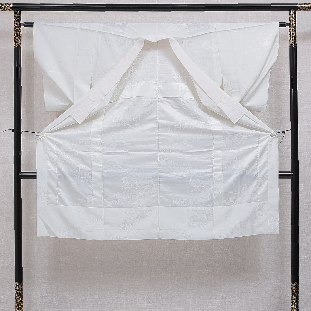 長襦袢 無双袖 身丈121cm 裄丈62cm 正絹 Aランク Sサイズ 流水 白系 RP 1239-16565