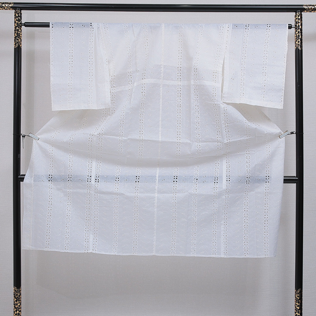 夏物 洗える着物 木綿の長襦袢 夏物 身丈130cm 裄丈62cm 木綿 Sランク Lサイズ 花柄 白系 M4 1239-16578