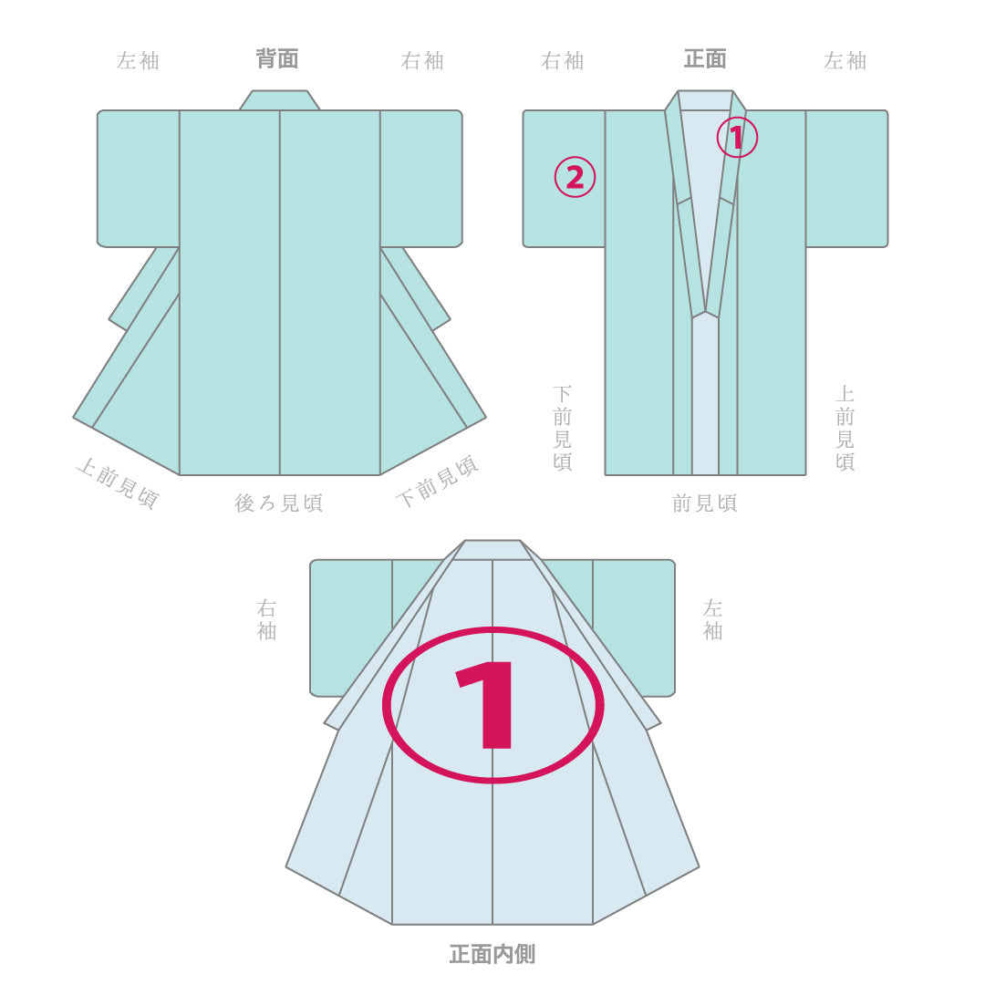 小紋 袷 身丈152cm 裄丈60cm 正絹 Sランク Sサイズ 広衿 インフォーマル 鴛鴦 青系 1215-15903
