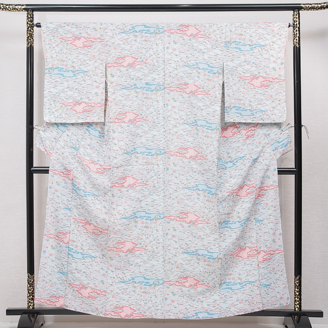 中古・リサイクル 小紋】 洗える着物 袷 身丈159cm 裄丈63cm