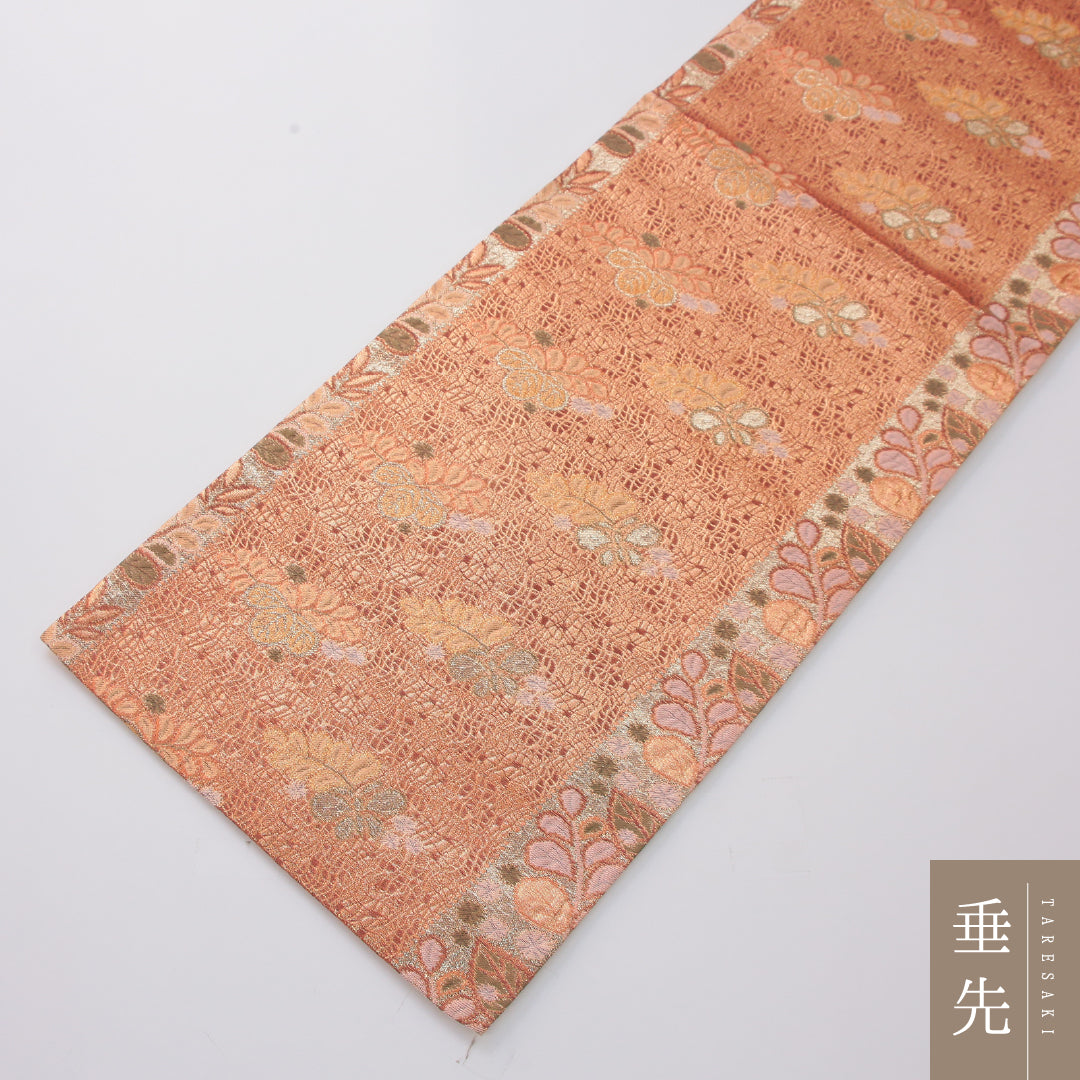 袋帯 帯丈434cm 正絹 六通 フォーマル 辻が花 クリーム系 1243-02324