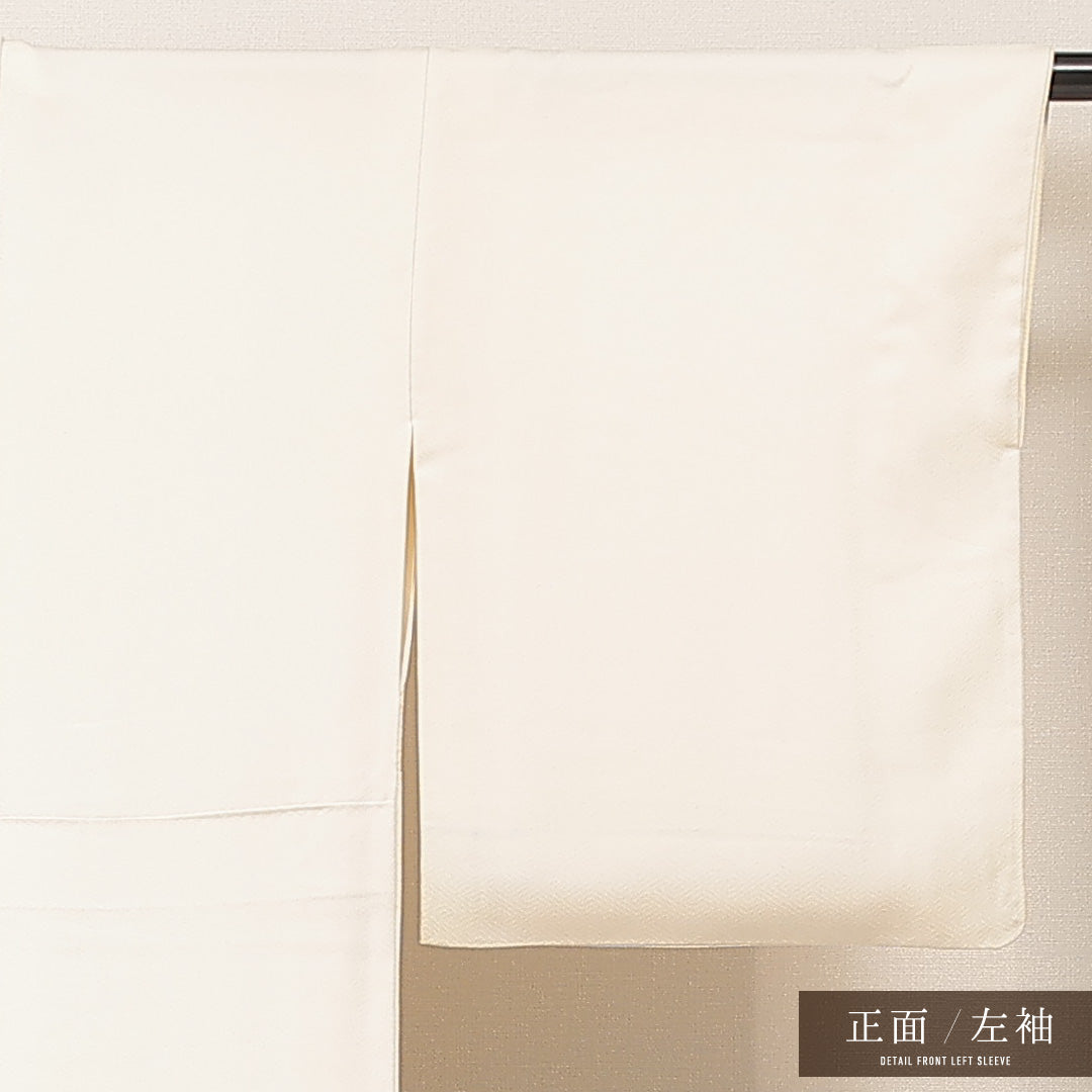 訪問着 袷 身丈158cm 裄丈64cm 正絹 Cランク Mサイズ 広衿 セミフォーマル 流水 菊 クリーム系 1212-16911