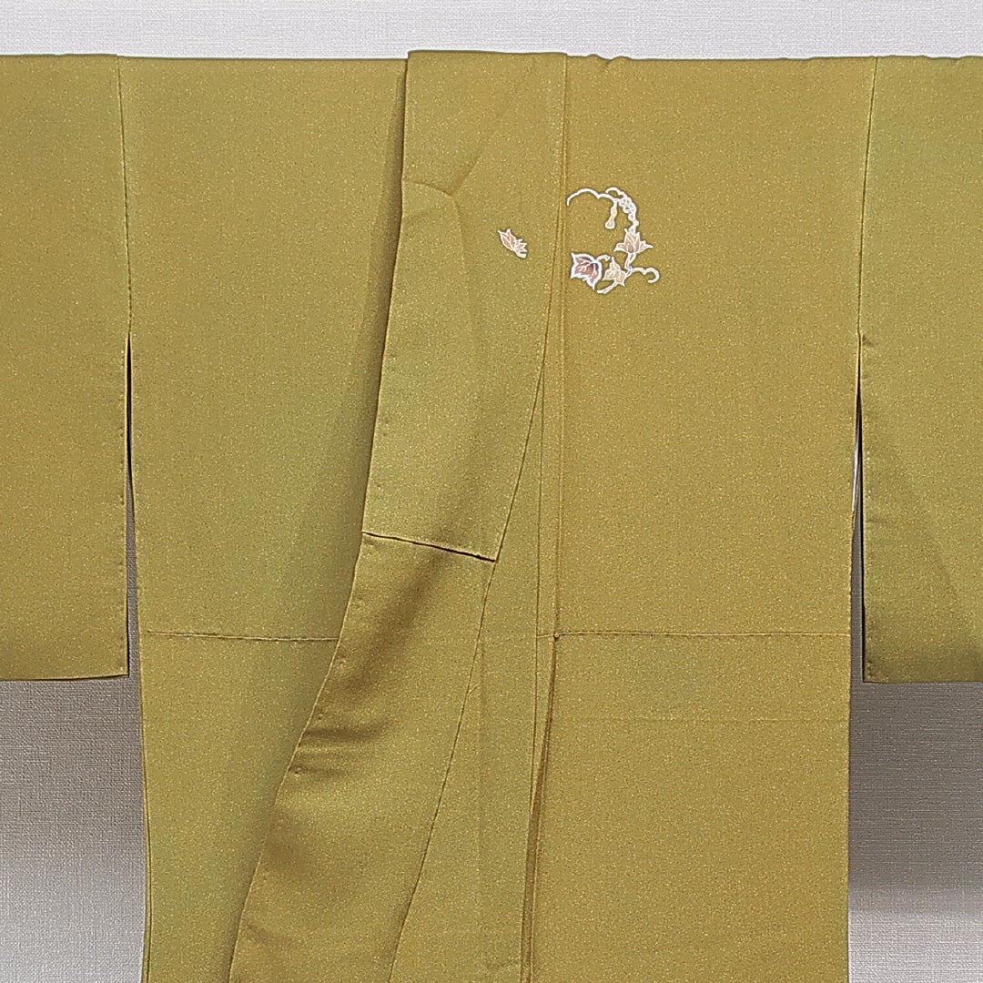 訪問着 袷 身丈158cm 裄丈64cm 正絹 Aランク セミフォーマル 広衿 Mサイズ 朝顔 緑系 RP 1217-15341
