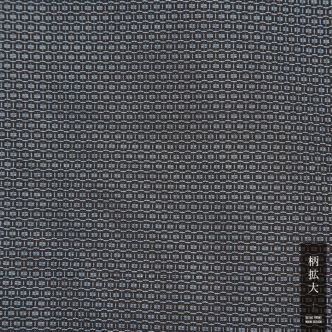 男着物 袷 身丈143cm 裄丈68cm 正絹 Cランク カジュアル 棒衿 Mサイズ 亀甲 紺系 LP 1224-16886