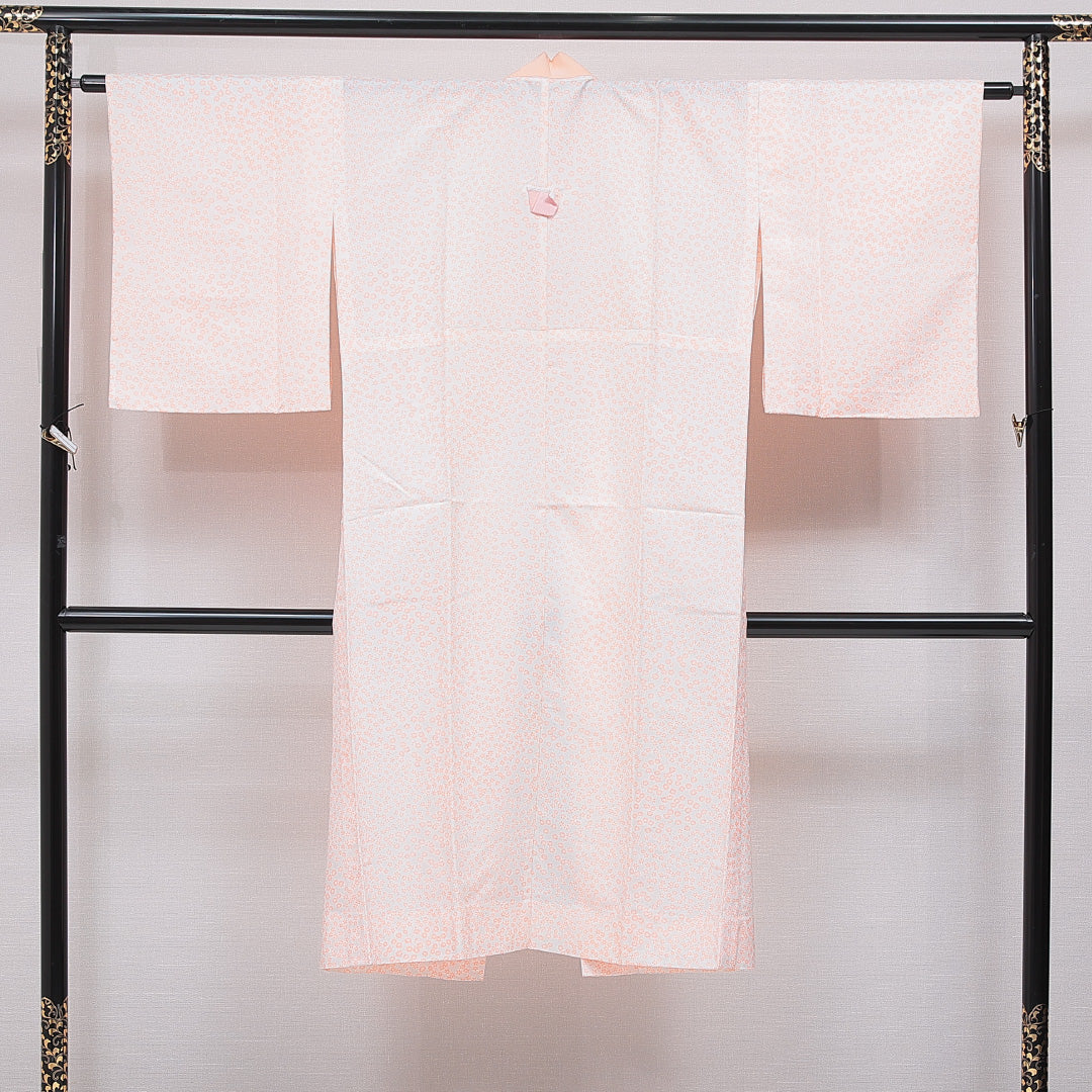 長襦袢 洗える着物 無双袖 身丈128cm 裄丈62cm ポリエステル Sランク Lサイズ 花柄 白系 1229-16694