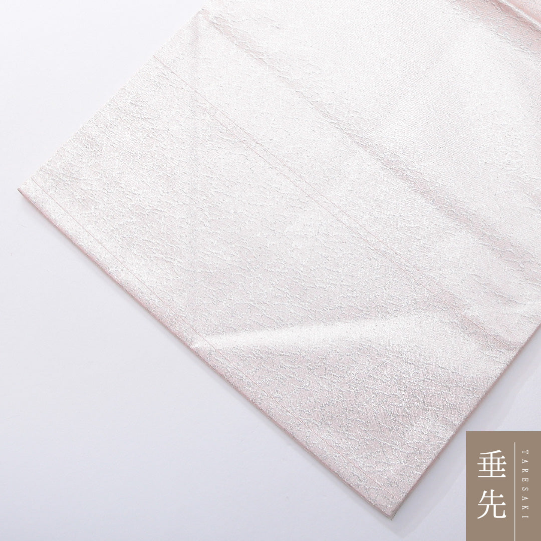 九寸名古屋帯 帯丈355cm インフォーマル 名古屋仕立て ポイント柄 Aランク 正絹 花柄 ピンク系 銀系 1224-03911