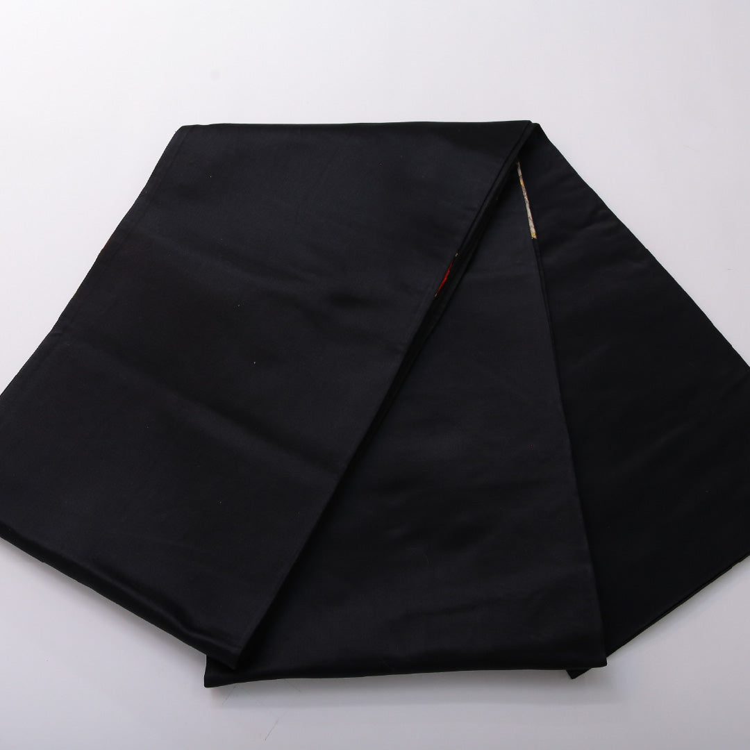 袋帯 帯丈422cm 正絹 六通 フォーマル 御所車 黒系 1243-02015