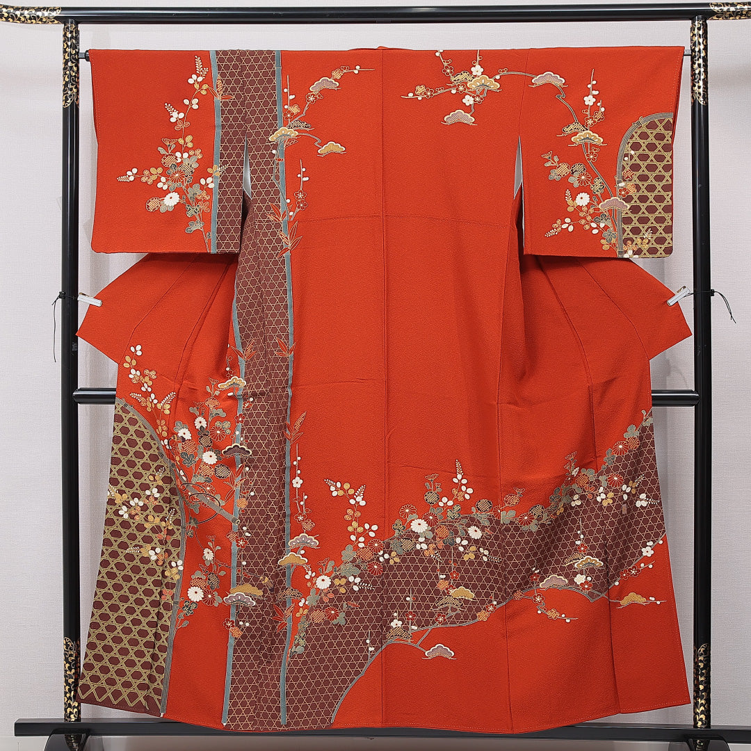 中古・リサイクル 訪問着】 袷 身丈156cm 裄丈65cm 正絹 Aランク M