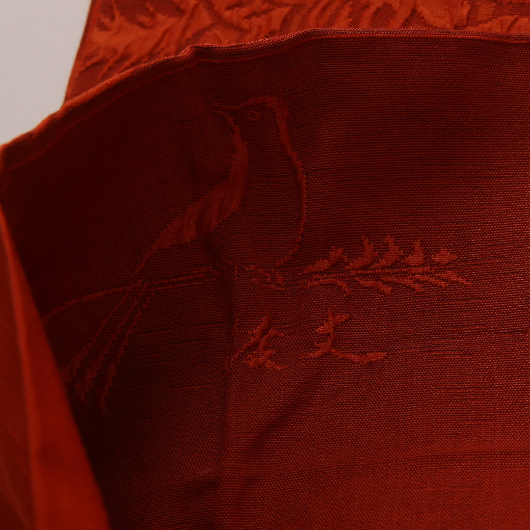 袋帯 帯丈436cm フォーマル 全通 未仕立て 帯芯なし Sランク 正絹 西陣織 唐華 朱系 1223-01880