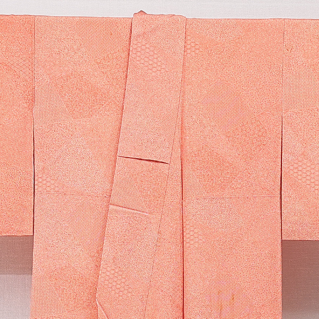 江戸小紋（寄せ柄） 袷 身丈154cm 裄丈63cm 正絹 伝統工芸士　金田今朝男 Cランク Sサイズ 広衿 インフォーマル 作家物 落款 朱系 1262-15687