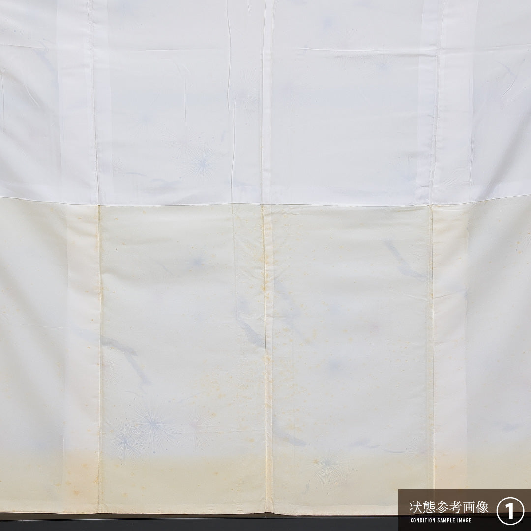 洗える着物 小紋 袷 身丈161cm 裄丈63cm ポリエステル Aランク インフォーマル 広衿 Lサイズ 創作柄 クリーム系 RP 1221-16112