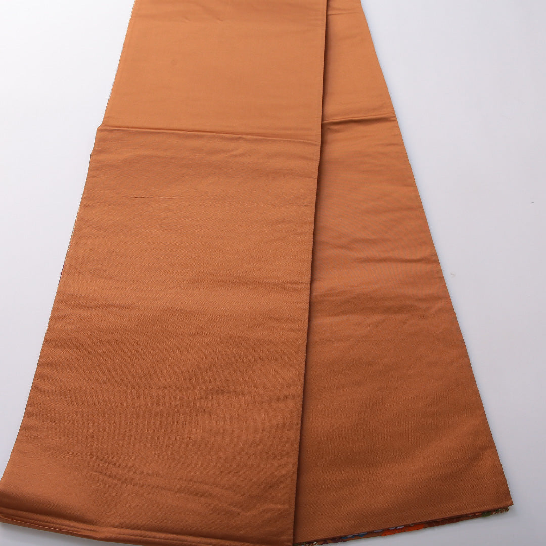 袋帯 帯丈430cm 正絹 六通 フォーマル 唐織 四季草花 吉祥文様 茶系 1243-02034
