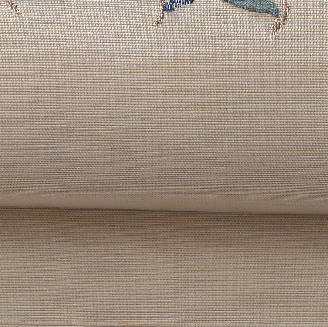 八寸名古屋帯 帯丈360cm カジュアル 松葉仕立て ポイント柄 Aランク 正絹 花柄 クリーム系 1224-03908