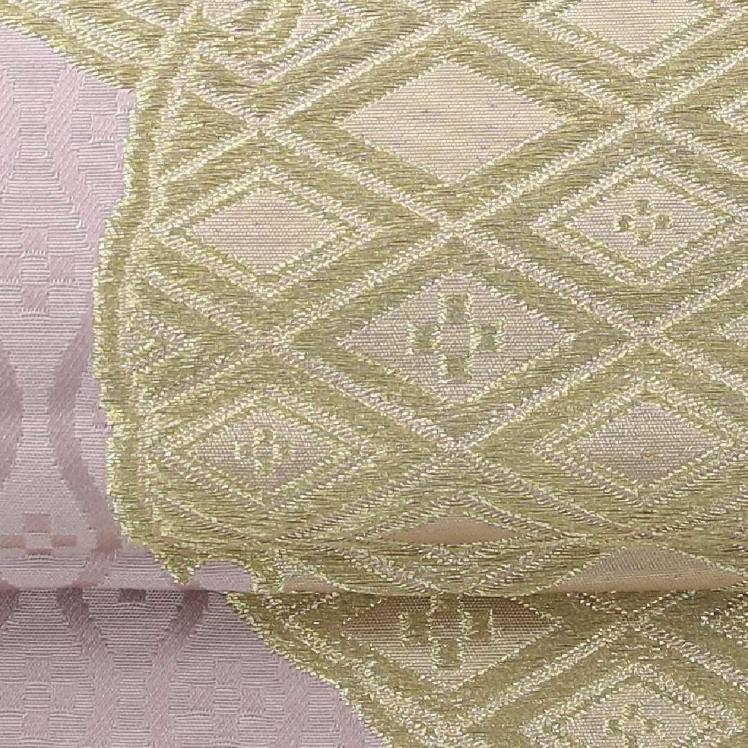 袋帯 帯丈400cm フォーマル 六通 Aランク 正絹 雪輪 ピンク系 1223-02249