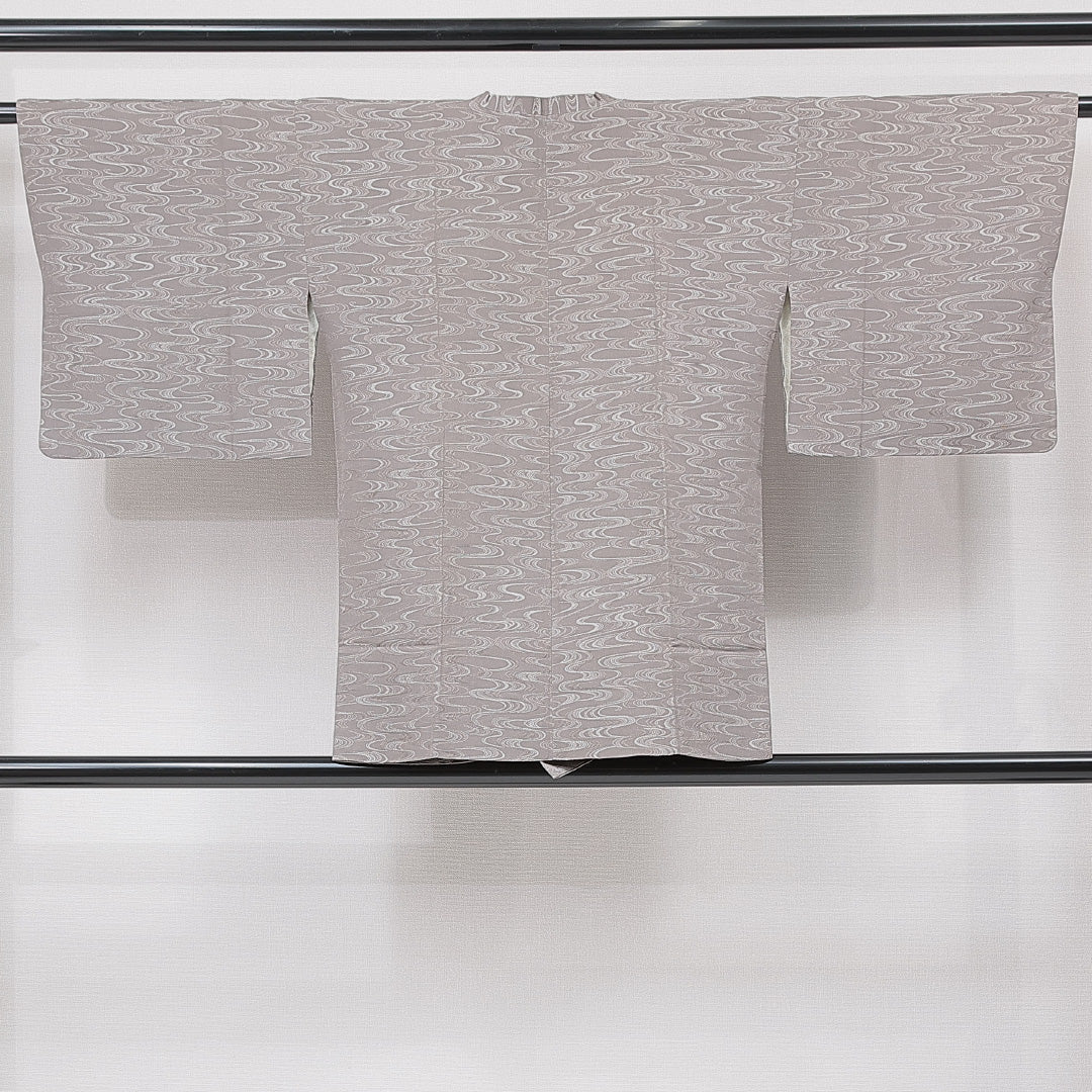 道行コート 袷 身丈77cm 裄丈61cm 正絹 Sランク Sサイズ フォーマル 流水 グレー系 1263-15133