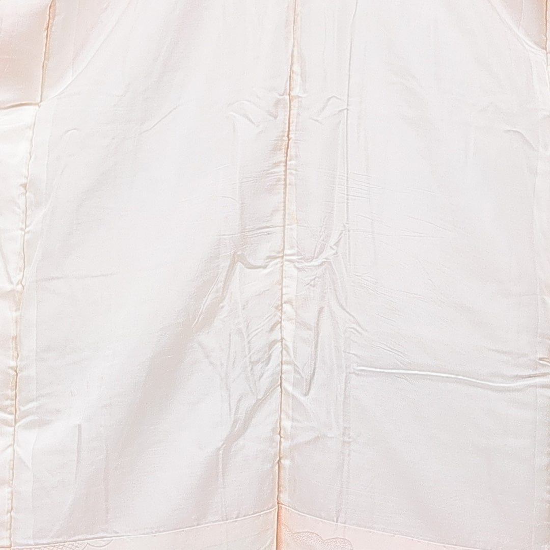 振袖用 長襦袢 無双袖 身丈123cm 裄丈62cm 正絹 Bランク Sサイズ 梅 ピンク系 RP 1240-15388