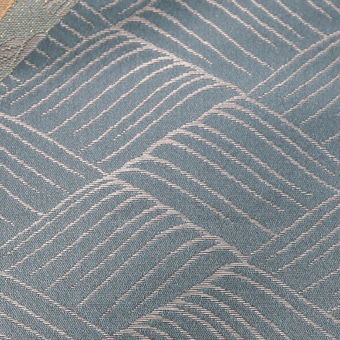 袋帯 帯丈436cm フォーマル 六通 Sランク 正絹 創作柄 青系 1223-02070