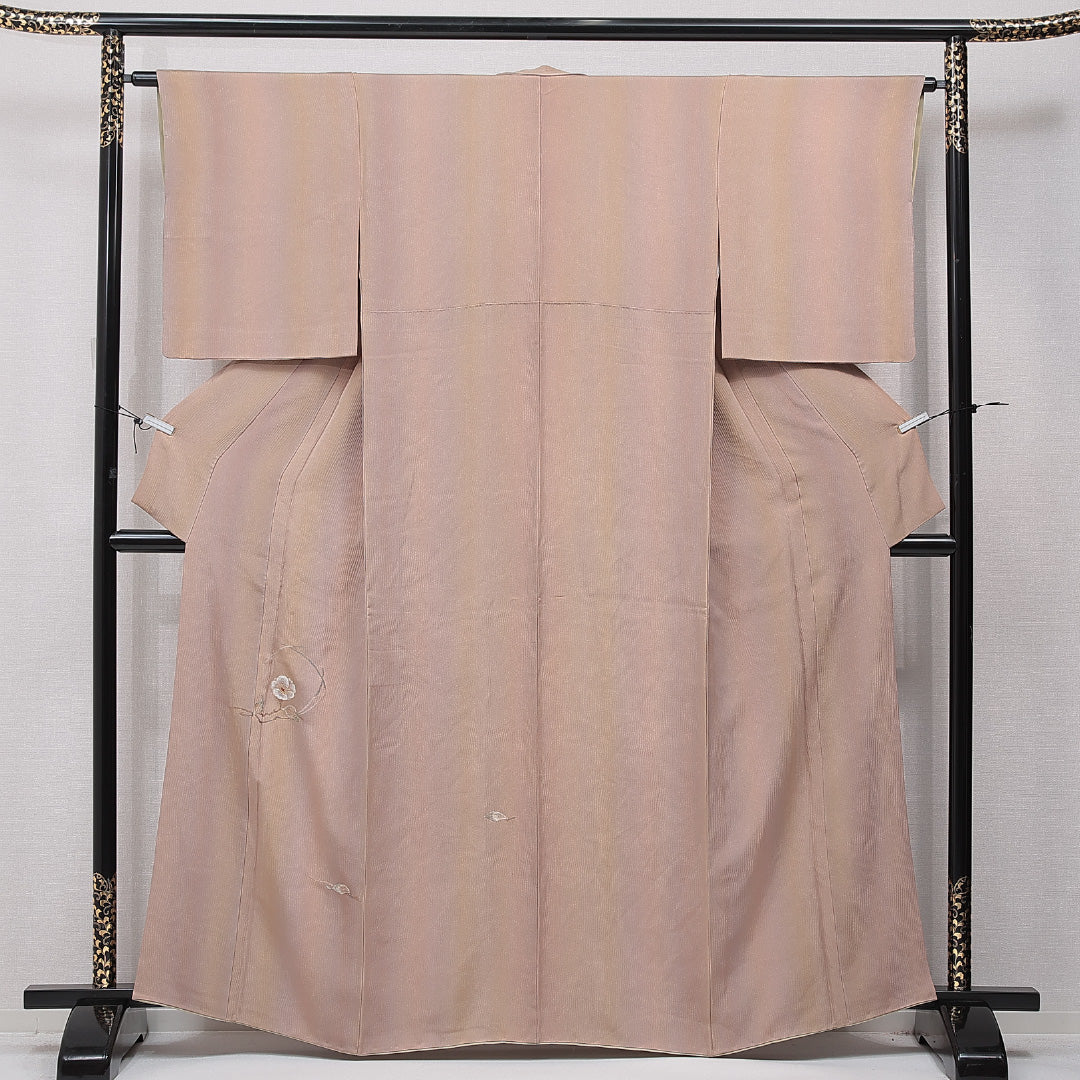 付下げ 袷 身丈160cm 裄丈62cm 正絹 Aランク インフォーマル 広衿 Lサイズ 椿 茶系 RP 1218-15420