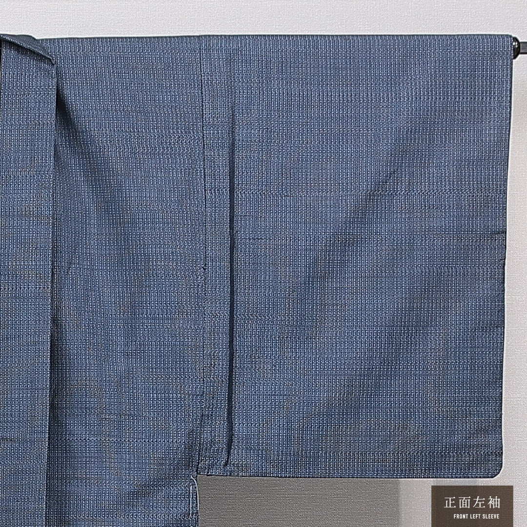 羽織 男性用 袷 身丈89cm 裄丈68cm 正絹 Cランク カジュアル Mサイズ 亀甲 青系 LP 1235-15774