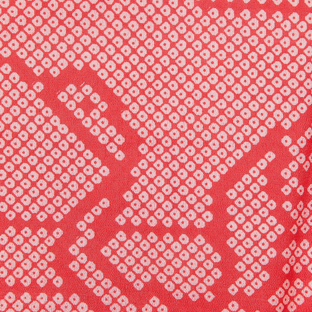 アンティーク 羽織 袷 身丈124cm 裄丈61cm 正絹 Aランク Sサイズ 鹿の子 鶴 赤系 1217-16186