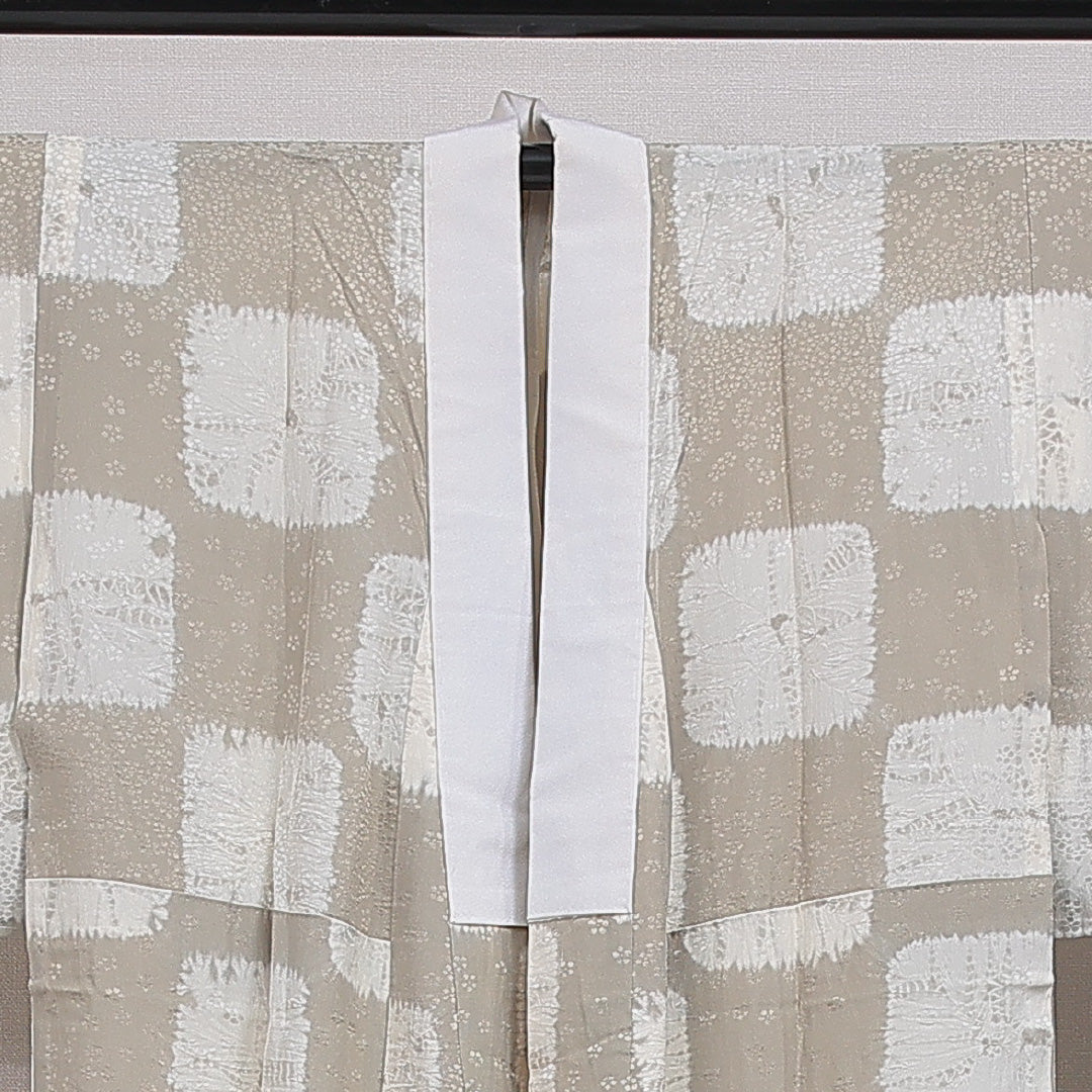 長襦袢 無双袖 身丈120cm 裄丈65cm 正絹 Sランク Sサイズ 創作柄 素朴 落ち着き グレー系 RP 1239-16474