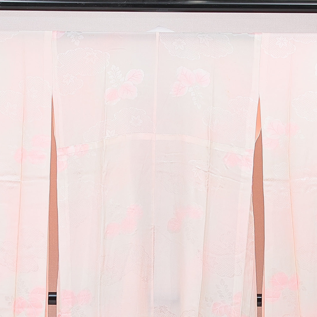 振袖用 長襦袢 袷 身丈132cm 裄丈63cm 正絹 Cランク XLサイズ 桐 ピンク系 LP 1240-15429
