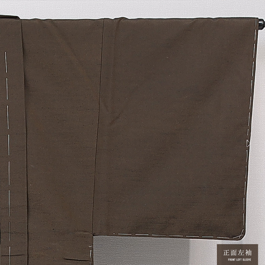 未使用品 羽織 男性用 袷 身丈87cm 裄丈68cm 正絹 Nランク カジュアル Mサイズ 無地 茶系 M4 1235-15772