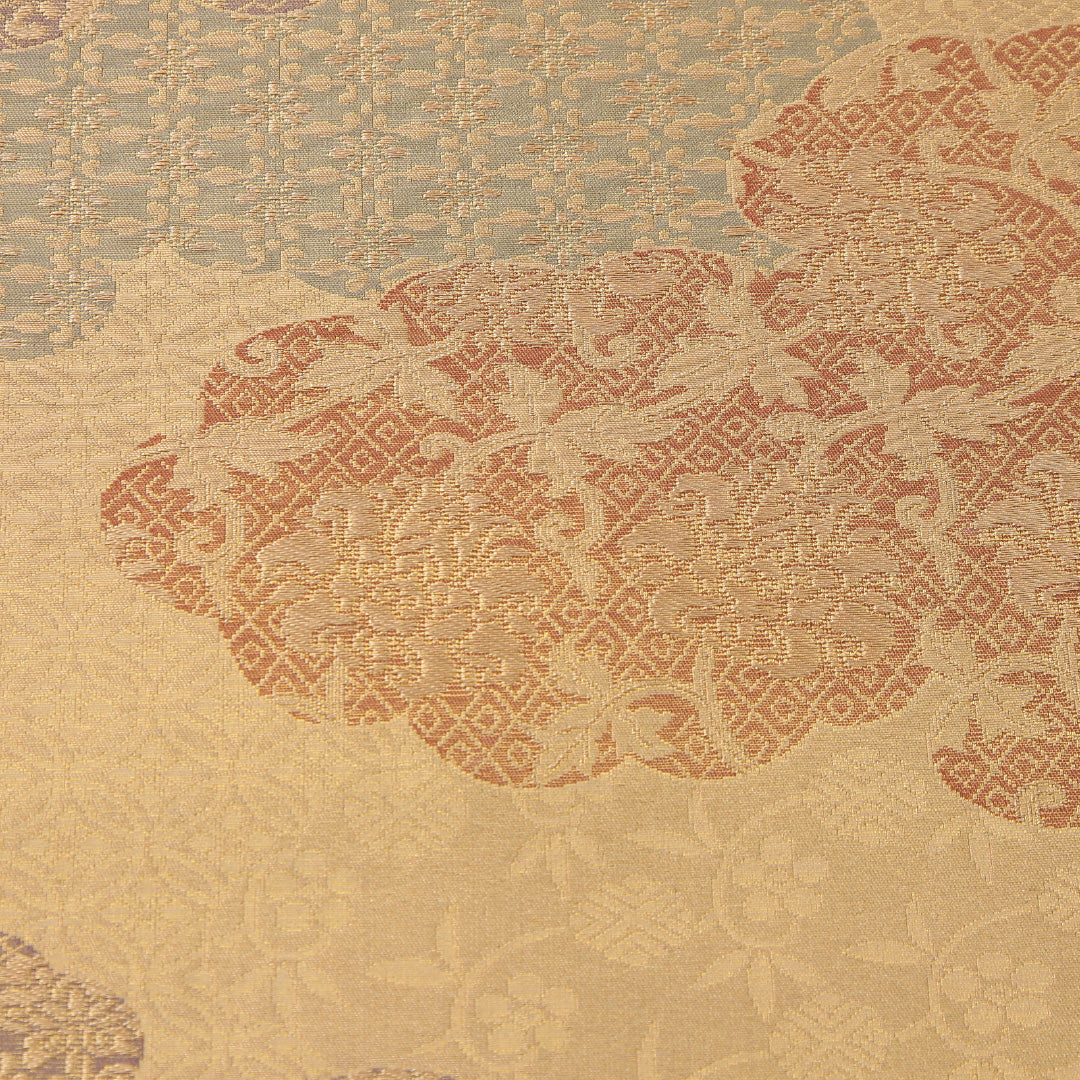 袋帯 帯丈444cm フォーマル 六通 Aランク 正絹 唐華 金系 1223-02244