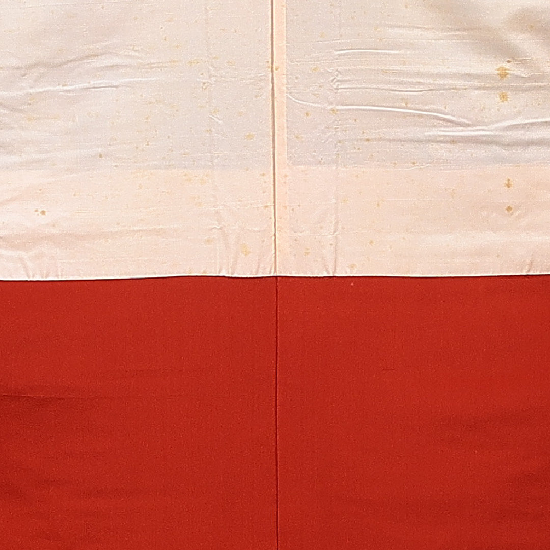 アンティーク 紬（銘仙） 袷 身丈151cm 裄丈64cm 正絹 Cランク Sサイズ バチ衿 壺 茶系 1216-15533